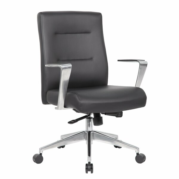 Boss Office Products Executive Chair - Aluminum Arms B8886AL-AMBK